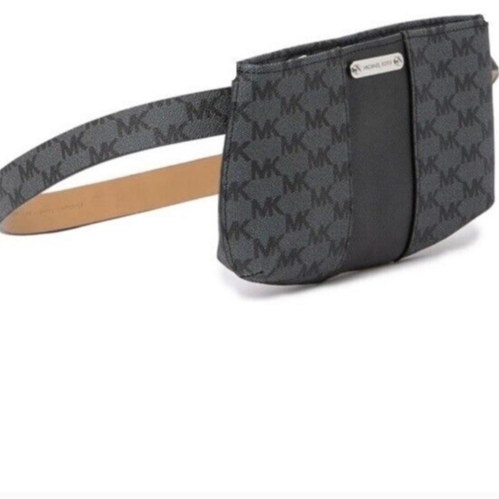Michael Kors Black/Gray and White/Brown Belt Bag. 2 Bags Like New